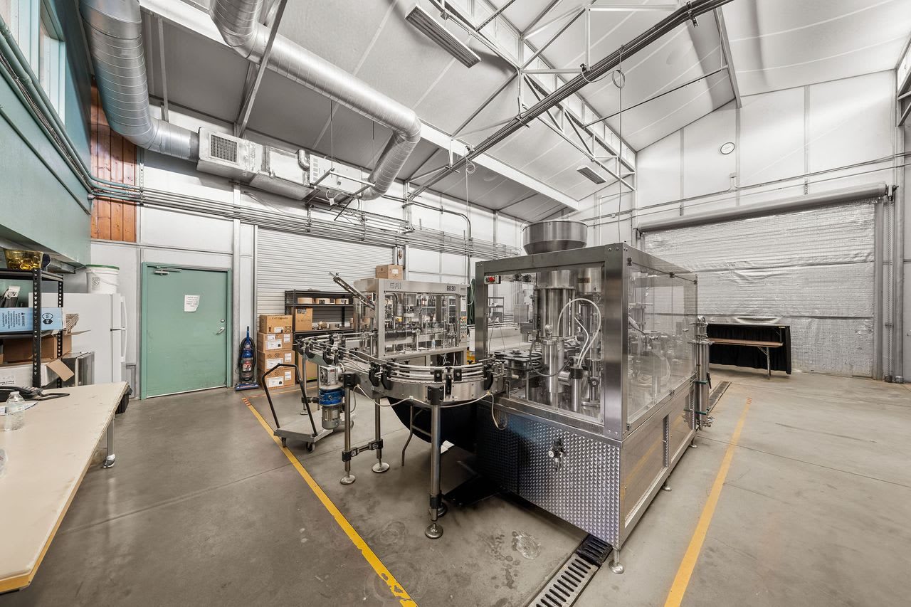 The bottling line inside the production facility